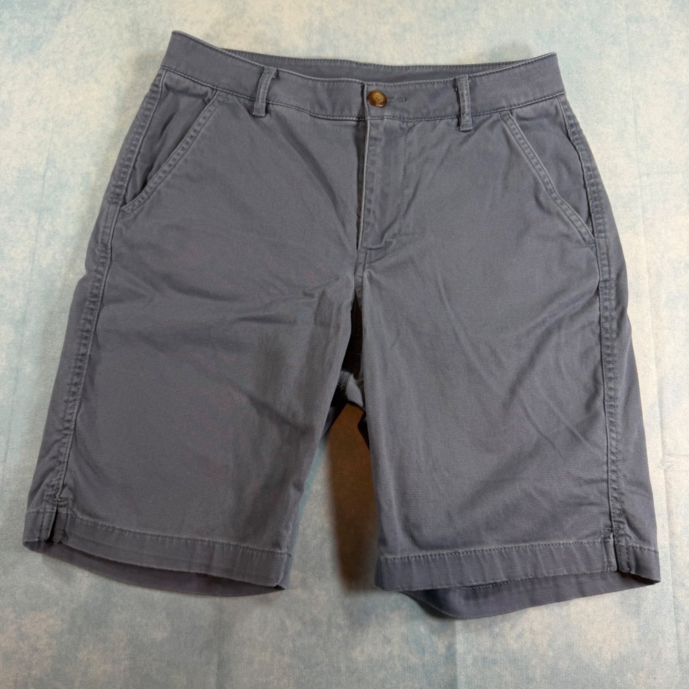 LL Bean Chino Shorts Womens 6 Blue Excellent Stretch Twill 521744
